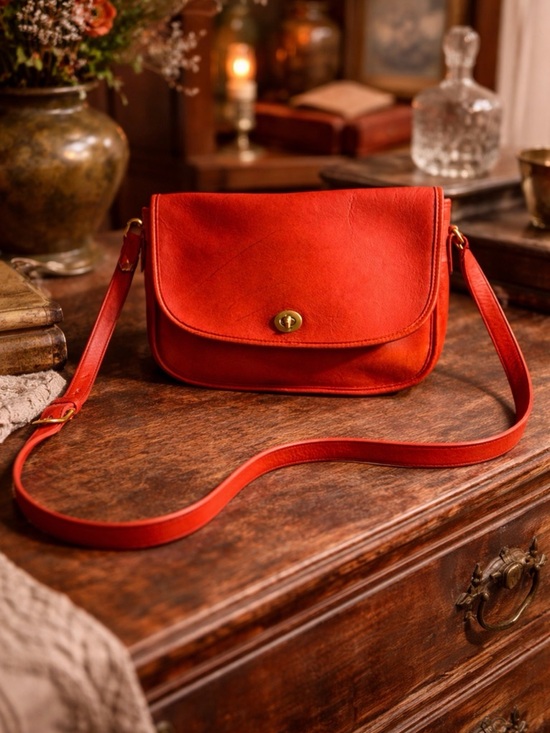 Coach Handbags - Coach vintage red crossbody bag 3846